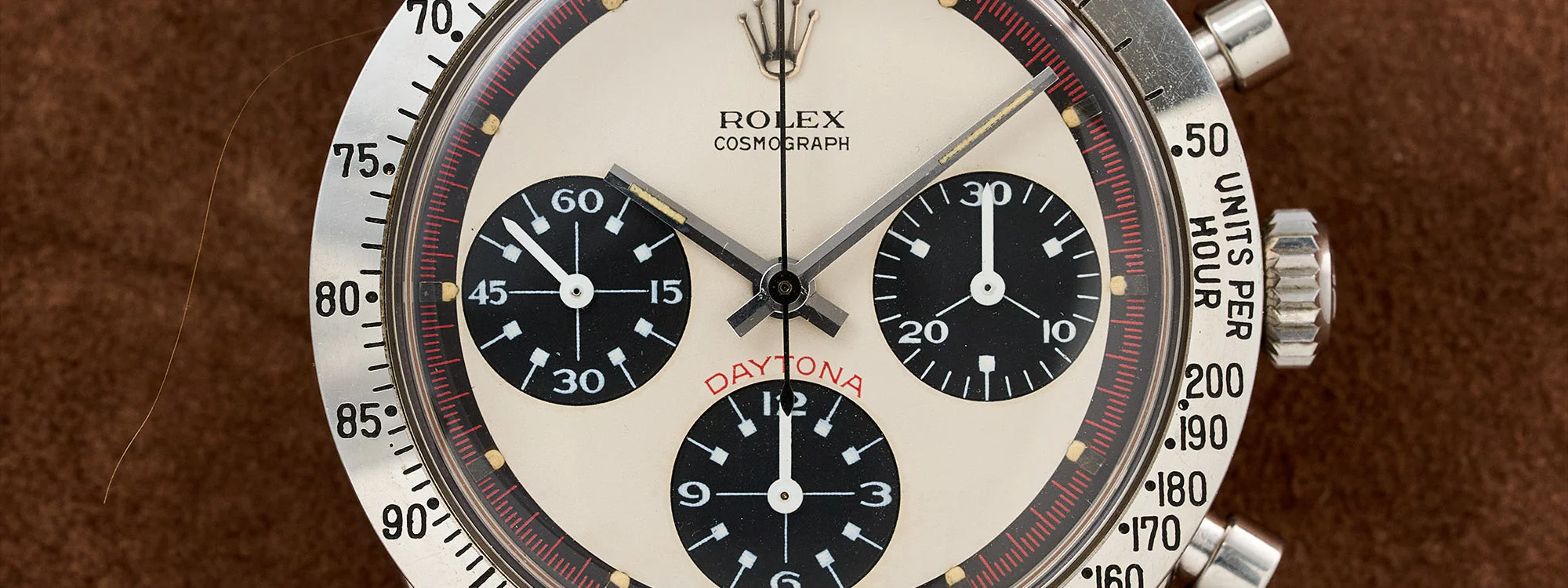 Rolex Daytona ref. 6239 'Paul Newman', exotic dial detail.